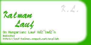 kalman lauf business card